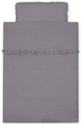 My Sweet Baby Mousseline Dekbedovertrek Ruffle Antraciet