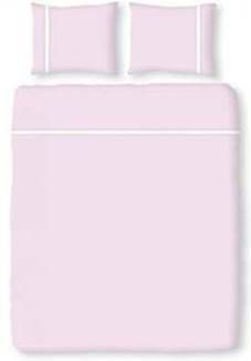 Romanette Flanellen Dekbedovertrek Duchesse Roze/wit 200 X 200/220 Cm