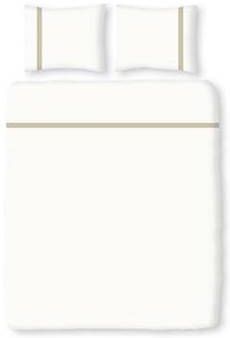Romanette Flanellen Dekbedovertrek Duchesse Wit/Zand 240 x 200/220 cm