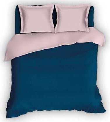 Romanette Comtesse Flanel Dekbedovertrek 2 persoons(200x200/220 Cm + 2 Slopen) Flanel Teal/rose