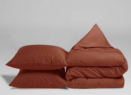 Yumeko dekbedovertrek perkal 300TC rusty red 2 persoons(200x200/220