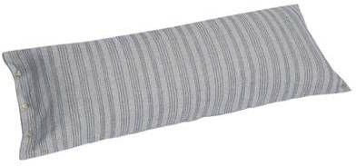 Yumeko kussensloop velvet flanel grey/blue stripe 40x80