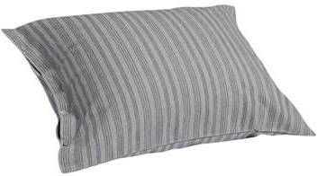Yumeko kussensloop velvet flanel grey/blue stripe 60x70