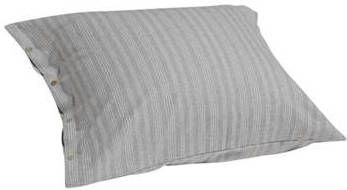 Yumeko kussensloop velvet flanel grey/white stripe 60x70