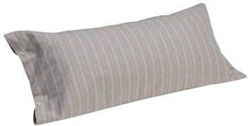 Yumeko kussensloop velvet flanel stone brown stripe 40x80