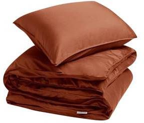 Yumeko overtrekset gewassen katoen satijn bronze 140x220 + 1/60x70