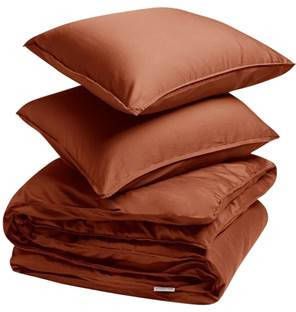 Yumeko overtrekset gewassen katoen satijn bronze 240x220 + 2/60x70