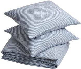 Yumeko overtrekset gewassen linnen blue stripe 260x220 + 2/60x70
