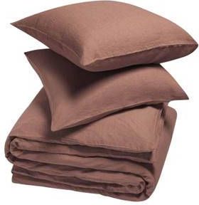 Yumeko overtrekset gewassen linnen clay rose 260x220 + 2/60x70