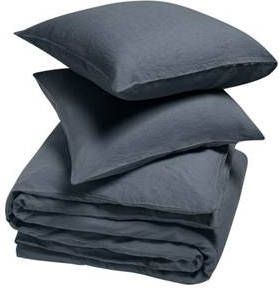 Yumeko overtrekset gewassen linnen earth blue 200x220 + 2/60x70