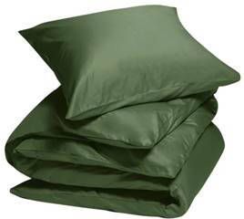 Yumeko overtrekset katoen satijn mid olive 140x220 + 1/60x70