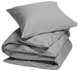 Yumeko overtrekset katoen satijn stone grey 140x220 + 1/60x70