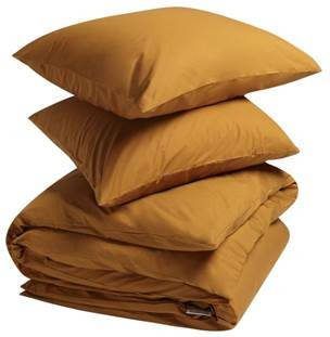 Yumeko overtrekset percal ochre yellow 260x220 + 2/60x70