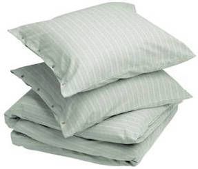 Yumeko overtrekset velvet flanel green/white stripe 200x220 + 2/60x70