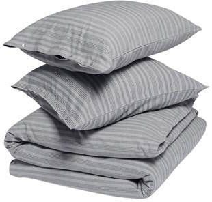 Yumeko overtrekset velvet flanel grey/blue stripe 200x220 + 2/60x70