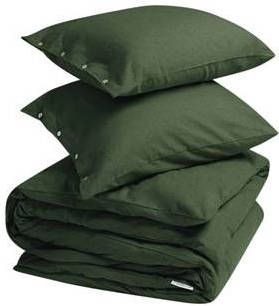 Yumeko overtrekset velvet flanel moss green 200x220 + 2/60x70