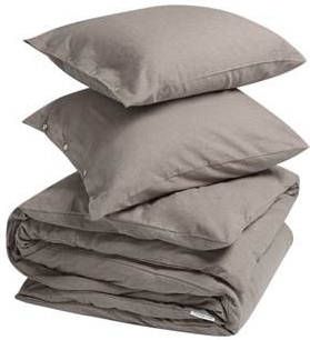 Yumeko overtrekset velvet flanel stone brown 200x220 + 2/60x70