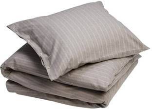 Yumeko overtrekset velvet flanel stone brown stripe 140x220 + 1/60x70