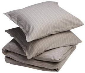 Yumeko overtrekset velvet flanel stone brown stripe 200x220 + 2/60x70