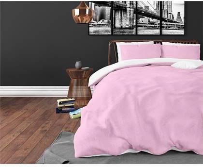 Zensation Twin Face Pink/White Dekbedovertrek 200 x 220