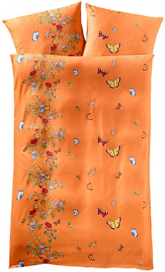 Webschatz 2 delige set bedlinnen Bloemenweide Terracotta, 2 delige set bedlinnen Bloemenweide Groen