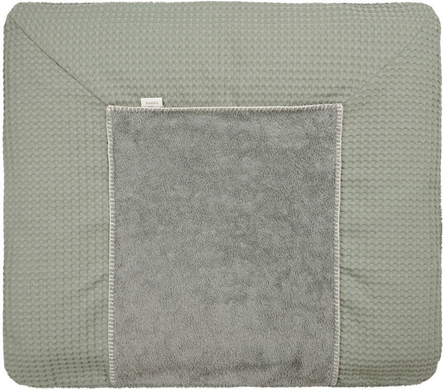 KOEKA Aankleedkussenhoes Wafel Amsterdam Bonn shadow green