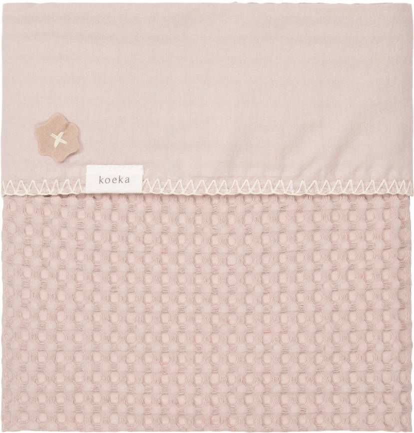 Koeka Antwerp baby ledikantdeken 100x150 cm grey pink/grey pink