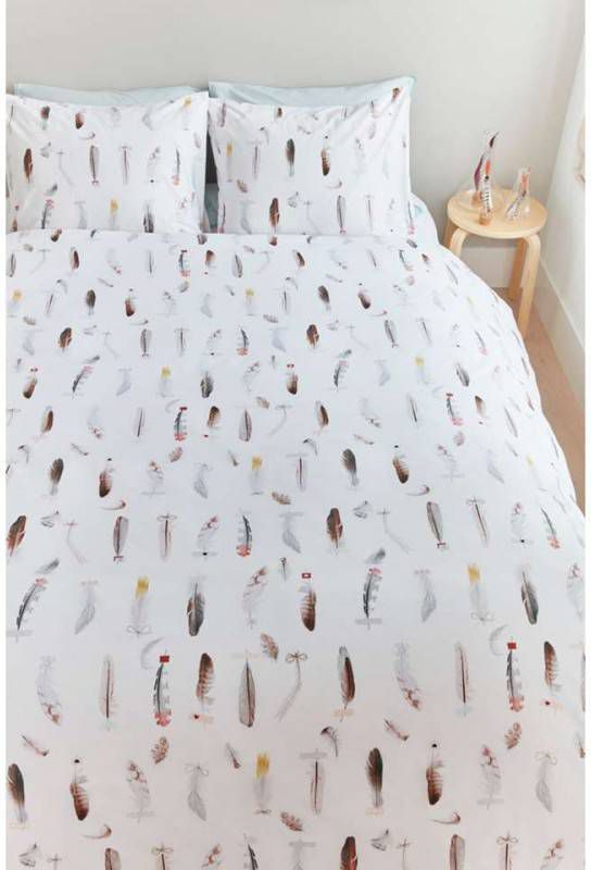 Ariadne at Home dekbedovertrek Favourite Feathers beige 200x200/220 cm Leen Bakker