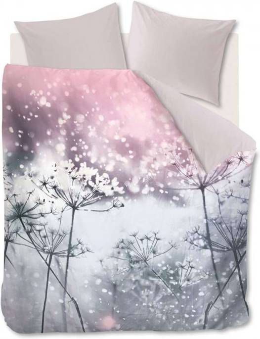 Ambiante dekbedovertrek Winter Flower grijs 240x200/220 cm Leen Bakker