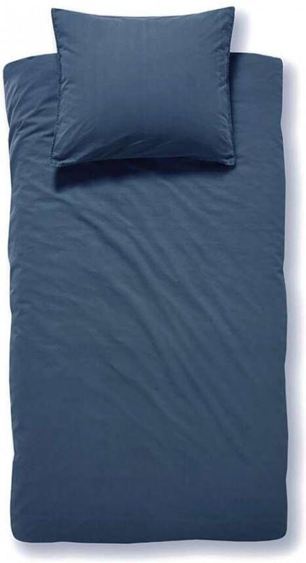 Damai Groove Flanel Dekbedovertrek 1 persoons(140x200/220 Cm + 1 Sloop) Flanel Indigo