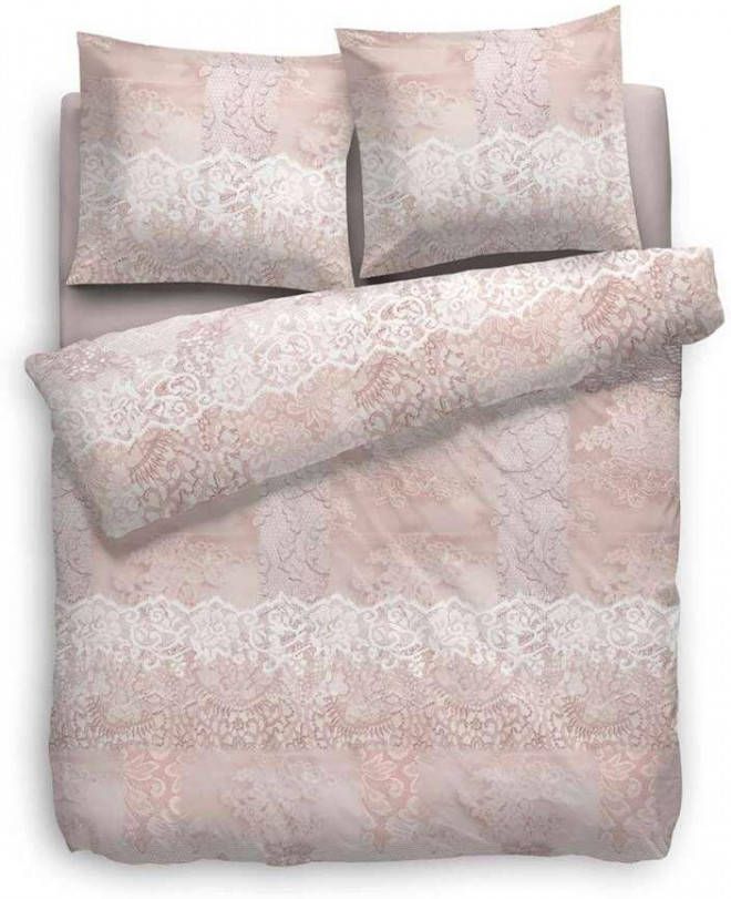 Heckett & Lane dekbedovertrek Lux roze 200x200/220 cm Leen Bakker