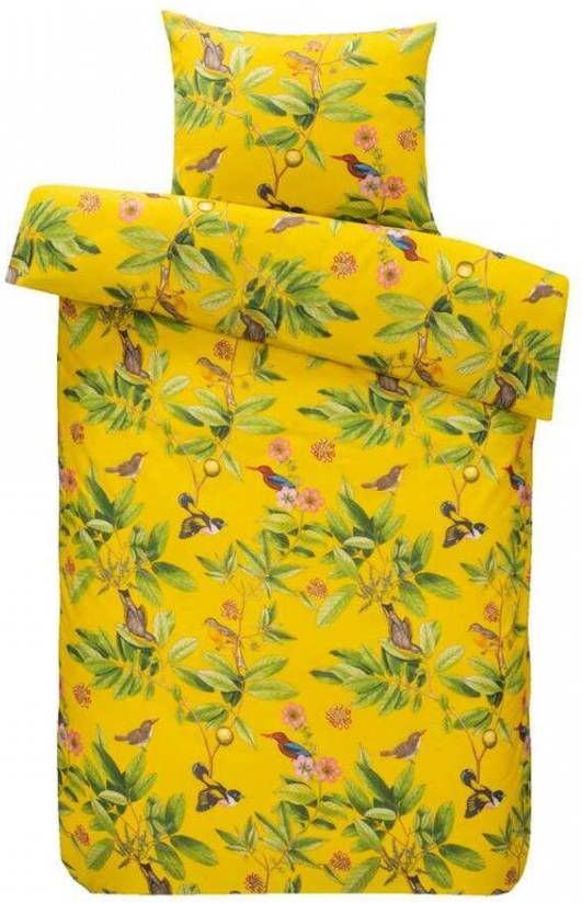 Leen Bakker Dekbedovertrek Dagmar botanisch geel 140x220 cm