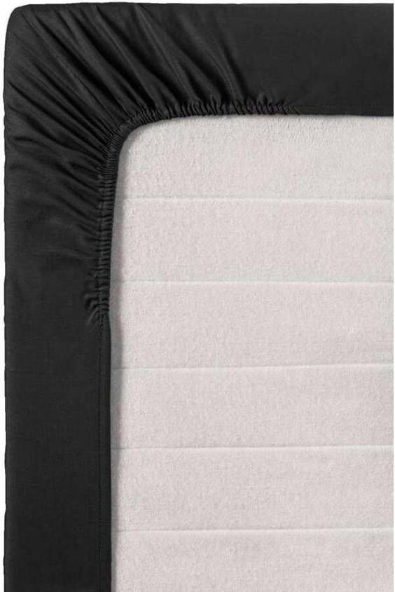 Leen Bakker Hoeslaken percale katoen zwart 80x200 cm