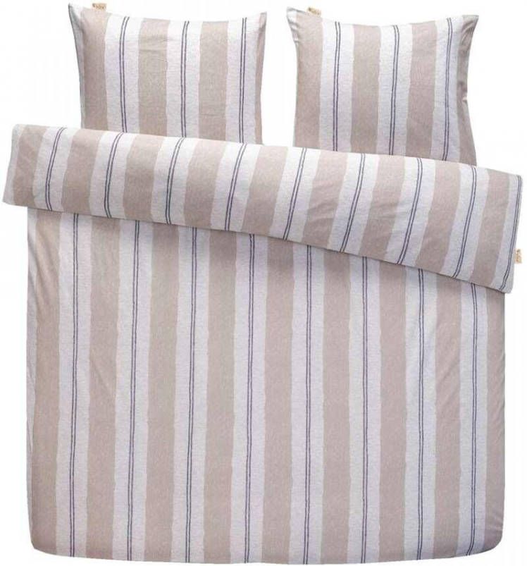 Walra dekbedovertrek Remade nautic stripes beige 240x200/220 cm Leen Bakker