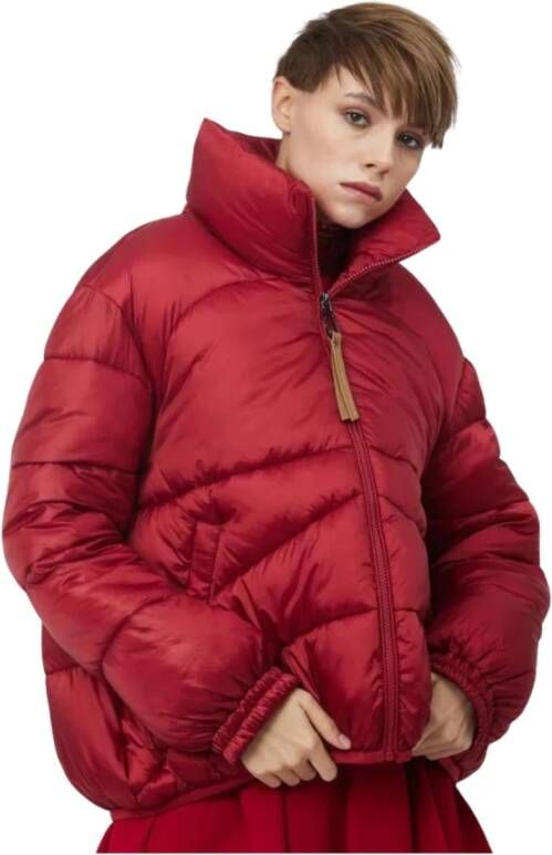 Silvian Heach Oversized short down jas , Rood, Dames