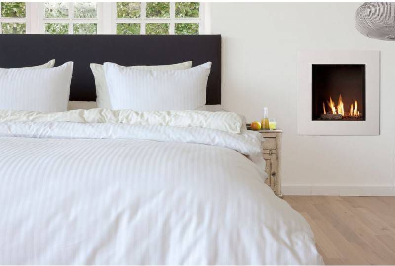 Heckett & Lane Banda Dekbedovertrek 1 persoons(140x200/220 Cm + 1 Sloop) Katoen Satijn White