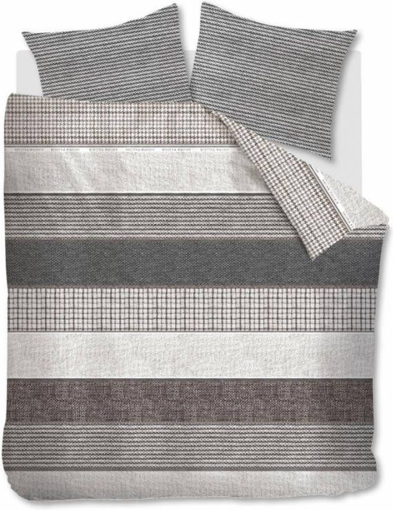 De Vries Slaapcomfort Rivièra Maison Dekbedovertrek Tailor Antraciet 2 persoons 200x200/220 Cm