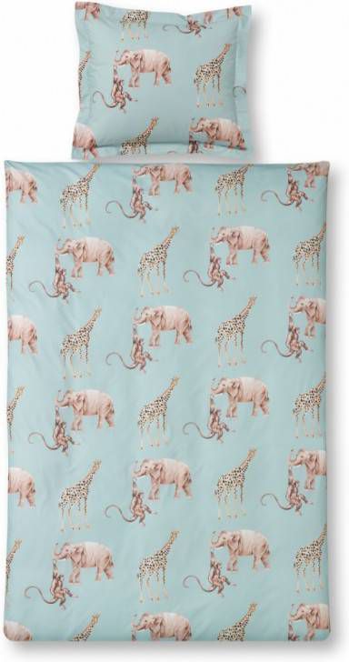 Vandyck Dekbedovertrek KIDS Elephant 140x220 cm Dusty Blue