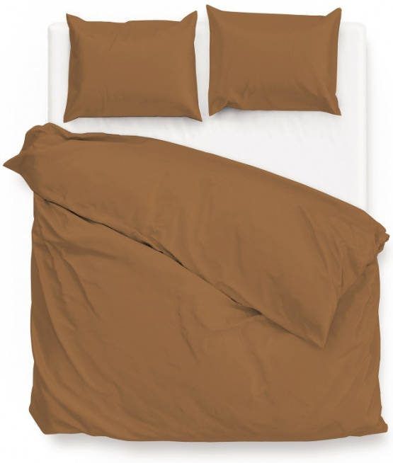 Zo Home Zo!home Satinado Dekbedovertrek Lits jumeaux(240x200/220 Cm + 2 Slopen) Katoen Satijn Cognac Brown