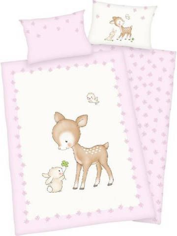 Herding  Beddengoed flanellen dierenliefhebbers 100 x 135 cm Roze/lichtroze