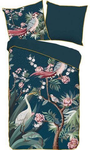 Descanso Tweezijdig te gebruiken overtrekset Sarenza met bloemen(2 delig )