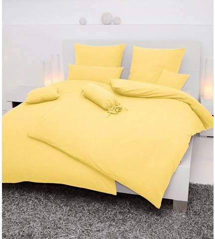 Janine Dekbedovertrek ca. 135x200 cm/sloop ca. 80x80 cm geel
