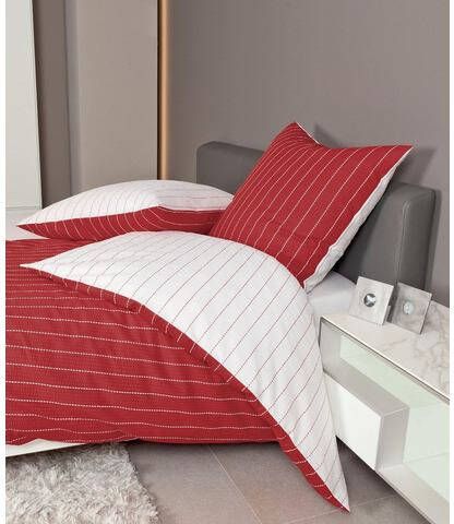 Janine Tweezijdig te gebruiken overtrekset Tango 20020 dekbedovertrek in seersucker kwaliteit, streepdesign met een ritssluiting