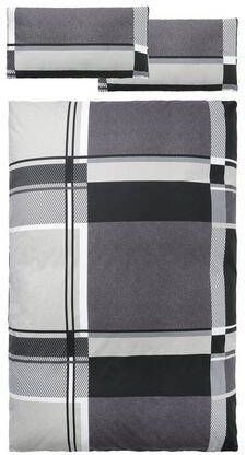 my home Overtrekset Nina in sportief ruit design, van 100% katoen, dekbedovertrek in maat 135x200 cm, 155x220 cm en 200x200 cm, overtrekset in linon of fijnflanelkwaliteit, winterbeddengoed, warm flanellen beddengoed of verfrissende linon dekbedovertrek, bed en kussens in verschillende kwaliteiten, ruit en streepdessin