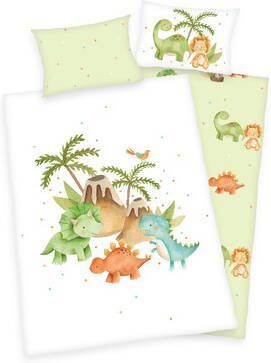 babybest®, Flanellen Beddengoed Dinos 100 x 135 cm