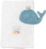 Fehn Babydeken NATUR mousseline deken met knisperwalvis, bevat biokatoen online kopen