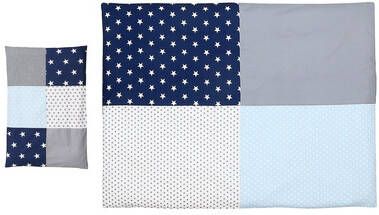ULLENBOOM Kinder Beddengoed Blauw Lichtblauw Grijs 135 x 100 cm + 40 x 60 cm