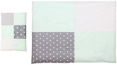 ULLENBOOM Kinder Beddengoed Mint Grijs 135 x 100 cm + 40 x 60 cm