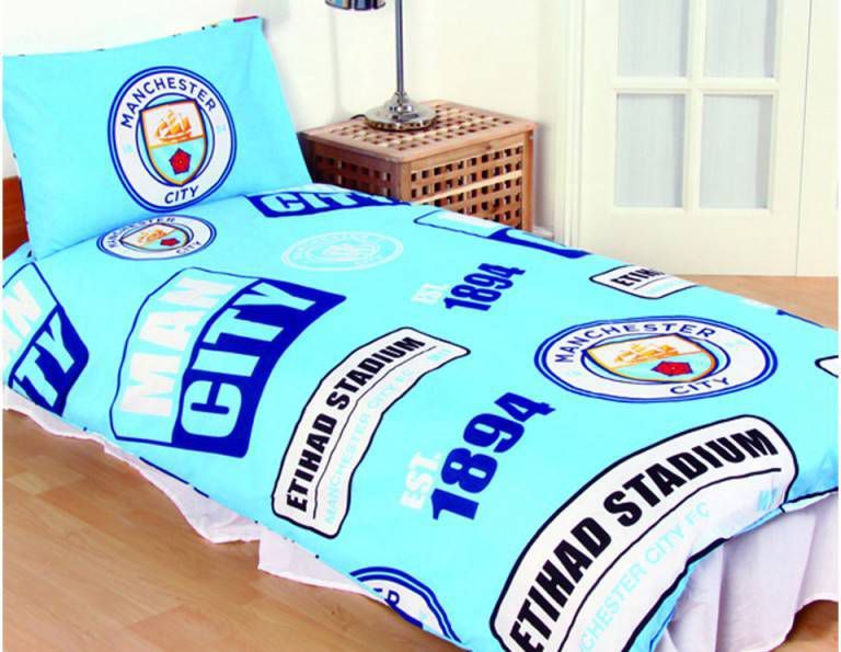 Club Licensed Manchester City Dekbedovertrek & Kussensloop(1 Persoon )