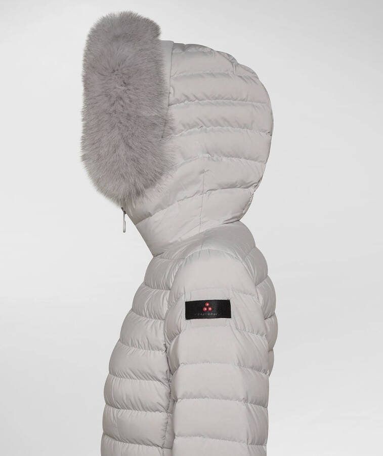 Peuterey Slanke down jas met bont , Grijs, Dames